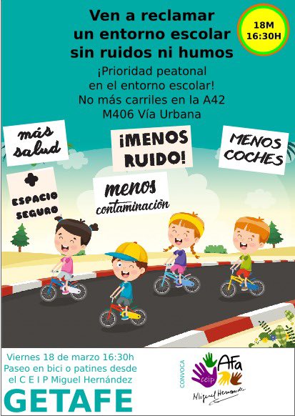 AmpaMhdez's tweet photo. #RevueltaEscolar 
  Reivindicando espacios seguros y libres de contaminación.
🚴‍♀️🚴🏻‍♂️🚴‍♀️🚴🏻‍♂️🚴‍♀️🚴🏻‍♂️🚴‍♀️🚴🏻‍♂️🚴‍♀️🚴🏻‍♂️
Zona parking junto a la entrada al pabellón de infantil y primaria.
Trae tu bici, patinete o patines y recorramos las familias juntas los entornos del colegio. https://t.co/0MYhqJzfiQ