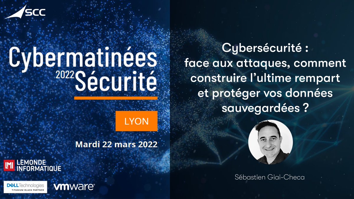 [Le 22 mars au Palais de la Bourse à Lyon : <a href="/SCC_Info/">SCC</a>, <a href="/DellTechFrance/">Dell Technologies France</a> et <a href="/VMware_Fr/">VMware France</a> vous invitent📢]
Une attaque de #ransomware survient toutes les 10 secondes. Comment protéger vos #données ? Quelle stratégie adopter ?
Notre expert vous répond👉lnkd.in/gZ-9PYkV
#SCCtoday