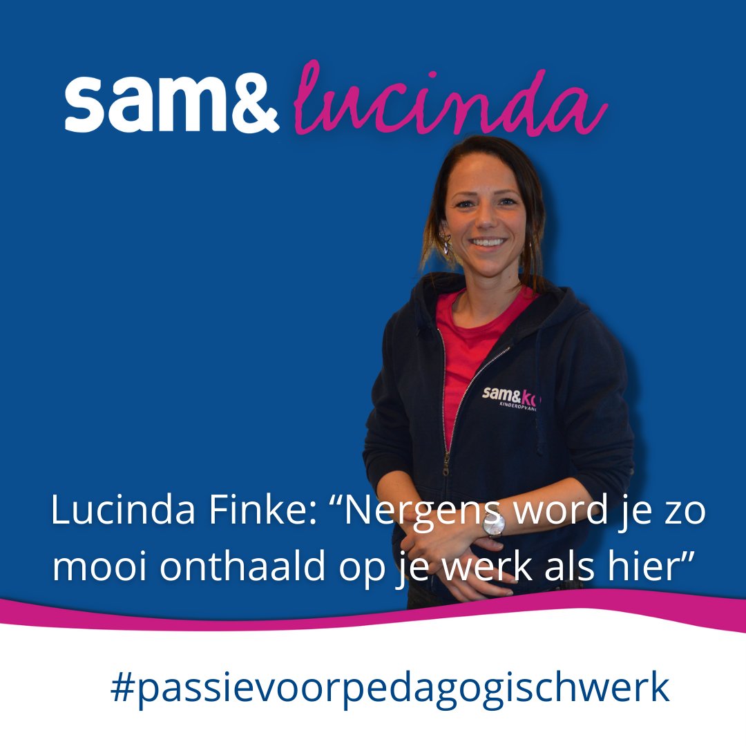 samenko's tweet photo. “Als ik ’s ochtends binnenkom is het gelijk: ‘Lucinda! Lucinda!’ Dan komt iedereen je een knuffel geven,” zegt Lucinda Finke. “Vooral de band die je met de kinderen opbouwt, ja, dat doet iets.” Lees het hele interview op https://t.co/IPSuHEwh6w. #vacatures #pedagogisch #passie https://t.co/eiOuw2Wfg2