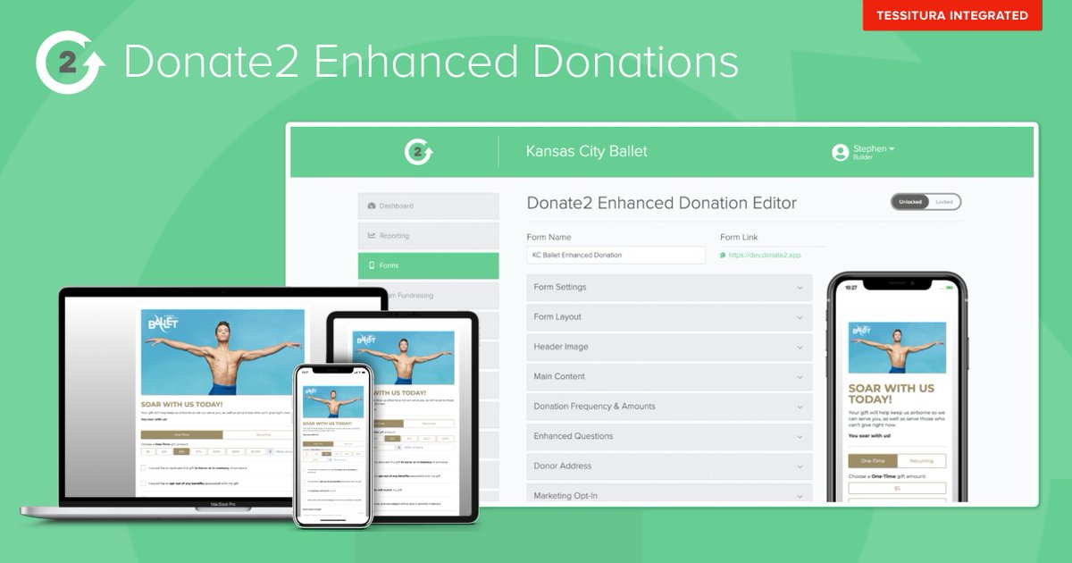 pro2stephen's tweet photo. We added the Donate2 Enhanced Donation Form to our @hellodonate2 product line. We took the last 2 years of @tessnetwork customer feedback, learnings, and real world experience to reimagine and create a foundation to build upon. Watch our overview video: https://t.co/iFOCp4acwV https://t.co/RJWUBtDgFA