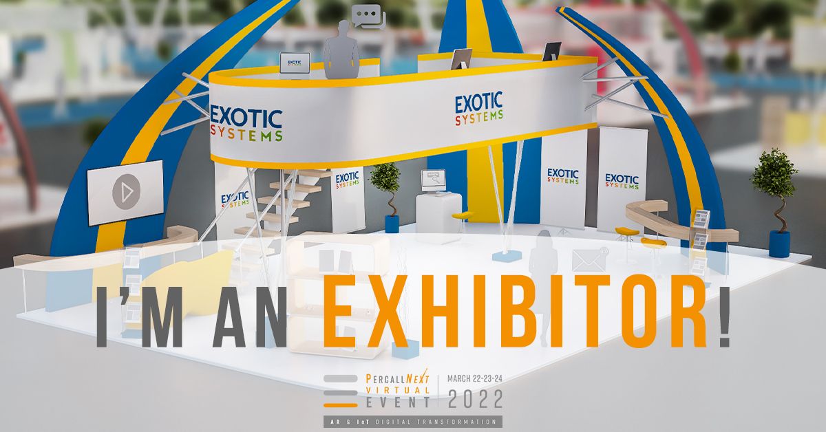 Salon #Percall 2022 !

Du 22 au 24 mars prochain, venez découvrir comment l’industrie 4.0 peut vous permettre d’améliorer la gestion de vos équipements, de votre temps et de votre consommation d’énergie.
#industrie40 #technologie #percallNext2022 #IoT #virtualevent #exoticsystems