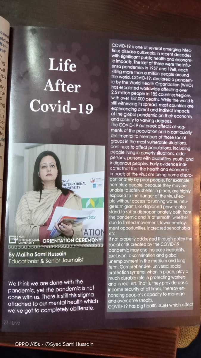 malihasami5's tweet photo. My article as published in Live Monthly Magazine March 2022 Edition 
#lifeaftercovid #article #livemagazine #live https://t.co/Nf11RtU8vx