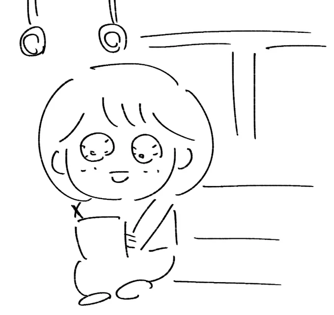 入稿できました!ヤッピー!(これは今日かいてもらった電車の中で原稿をするともちの絵) 