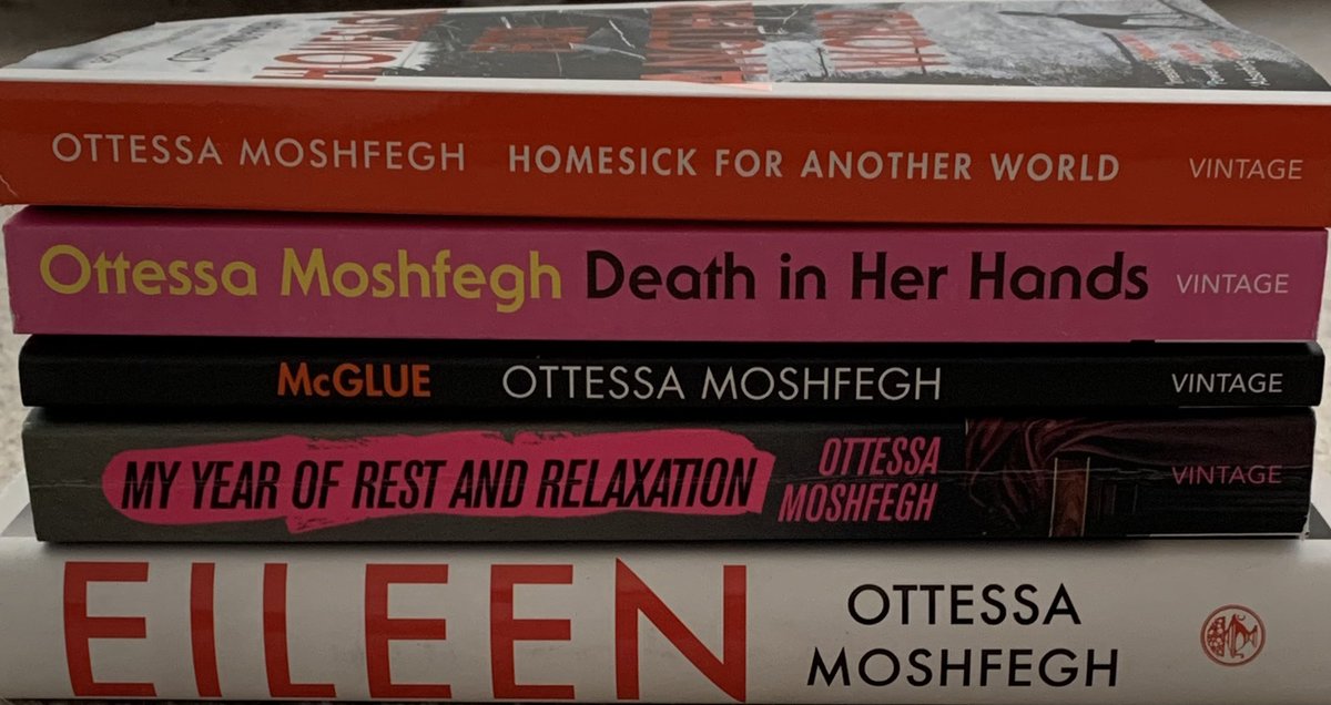 Islabee17's tweet image. my moshfegh collection is complete