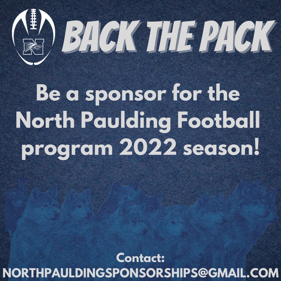 🐺We are excited to offer new sponsorship opportunities for the upcoming Wolfpack season! We invite you to BACK THE PACK. 🏈 

#backthepack <a href="/NPHS_Wolfpack/">North Paulding Football</a>