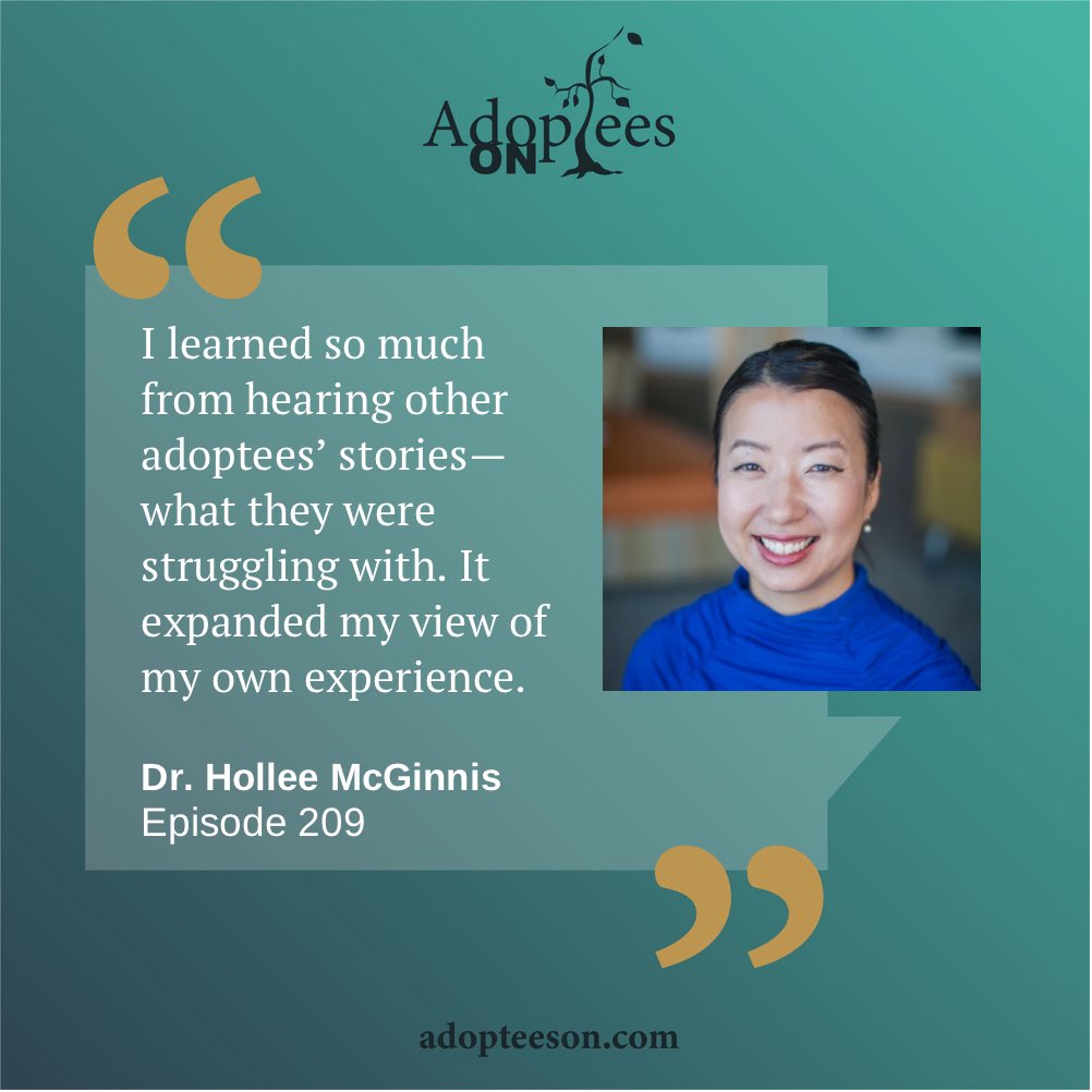 In case you missed it, the AMAZING @holleemcginnis joined us on #AdopteesOn last week. She's a professor, community builder, and adoptee advocate with some great insights on #TransracialAdoption. Listen here --> adopteeson.com/listen/209 #AdopteeVoices