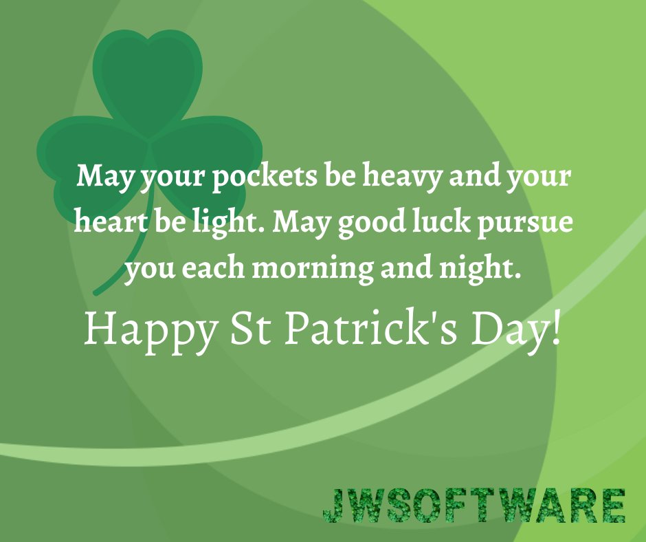 JwSoftware's tweet photo. 🍀🍀🍀
#StPatricksDay #luckoftheirish #JWSoftware https://t.co/OKXgGOY3qA