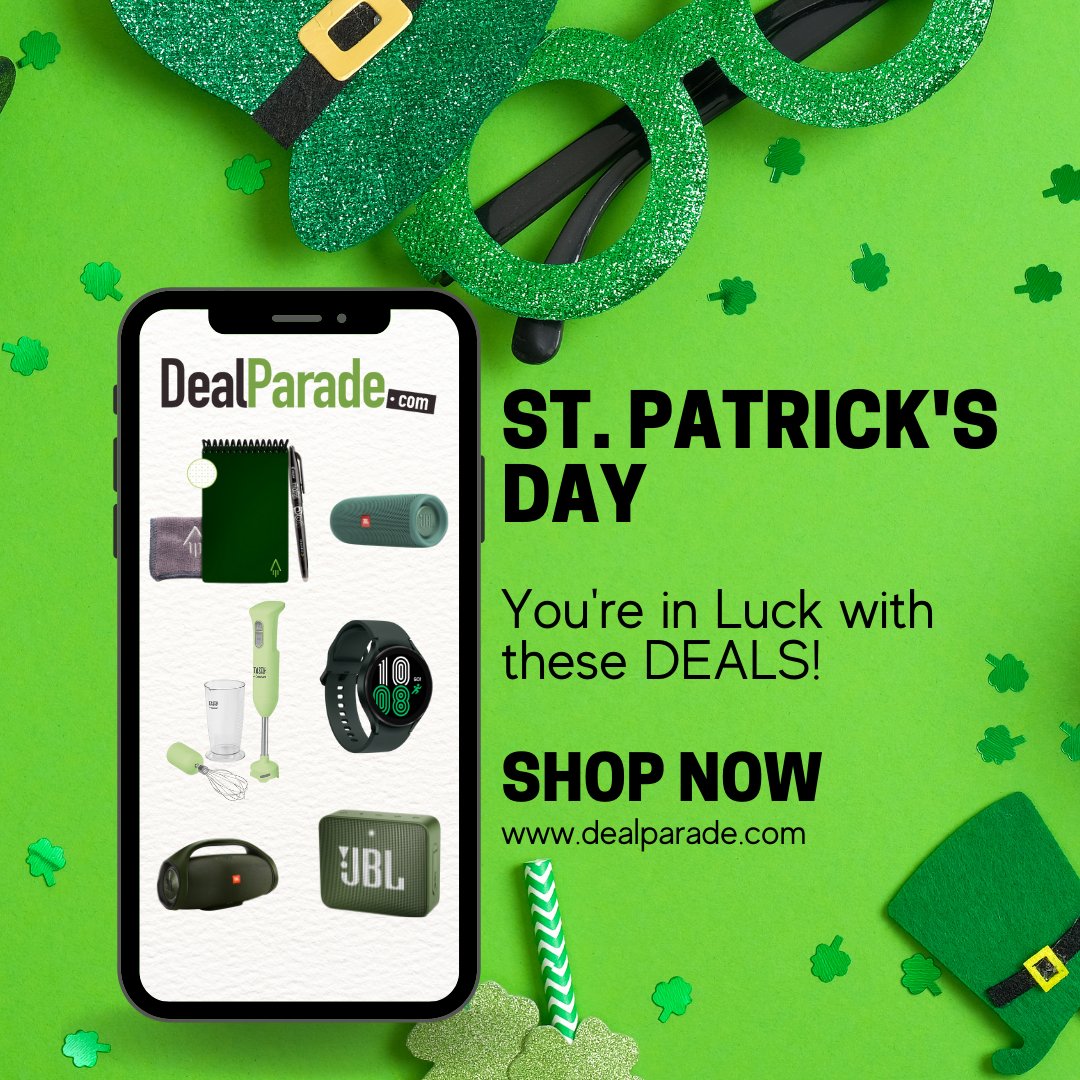 DealParade's tweet image. We got a bit o'Luck of the Irish on DealParade.com, see our latest deals for #StPatty'sDay. #electronics #sale #deals #certifiedrefurbished