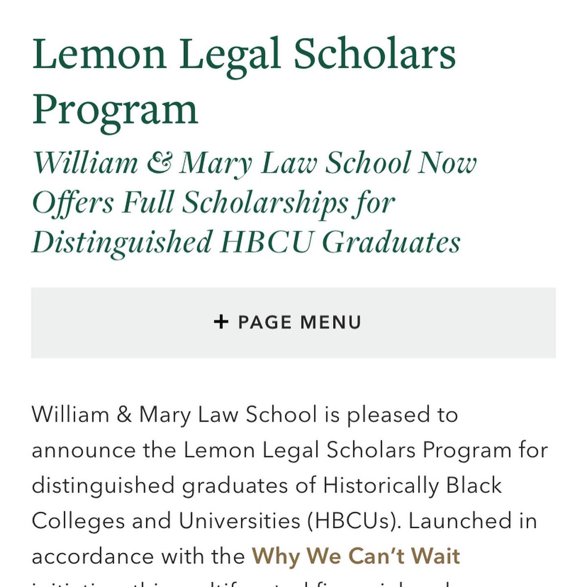 William &amp; Mary Law School has a  scholarship opportunity for XULA students! For info join the upcoming virtual sessions. Take advantage 💛

#XULA23 #XULA22
