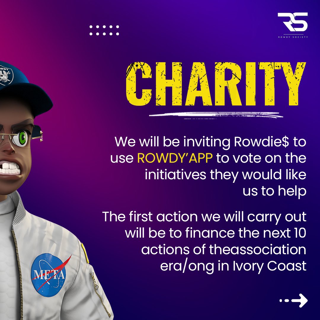 A clothing line inspired by the disruptive power of the Rowdy Society universe is already being designed by a leading designer📦

It’s really important for us to make charity part of our community values! an opportunity to give to those in need 🙏🏻

Join us on discord! Link in bio