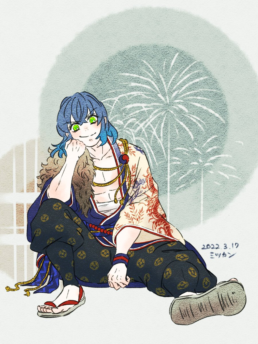 「祭仕様にお着替え🏮
服着てる🐗描くの新鮮でした😌💕 」|ミツカンのイラスト