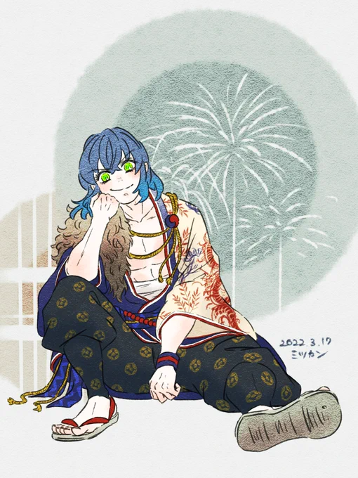 祭仕様にお着替え🏮
服着てる🐗描くの新鮮でした😌💕 