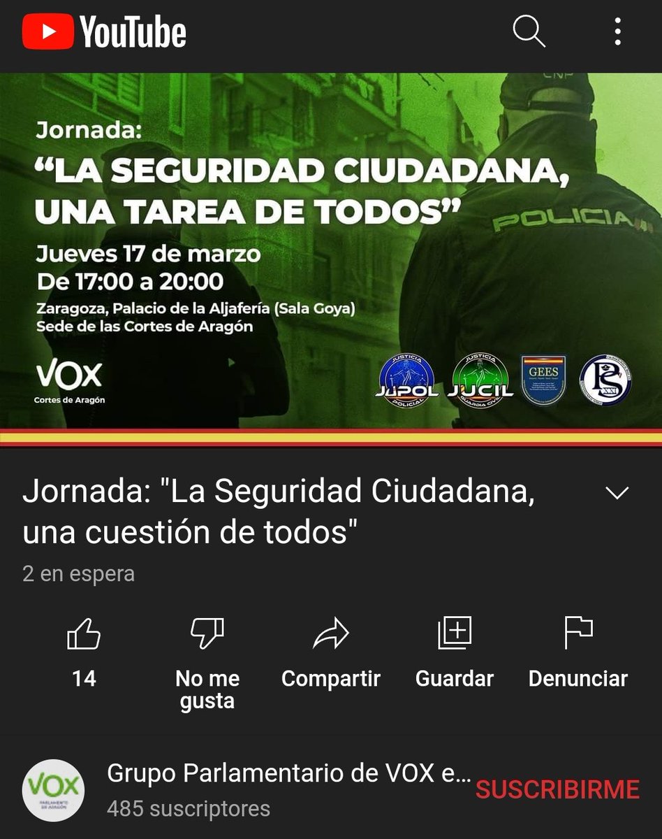PoliciaSXXI's tweet photo. https://t.co/Vui7i5fp7D

A partir de las 17:00 en el enlace anterior podrás ver en directo la exposición de @guidoprincesa y @JosemaVallejo, (presidente y vicepresidente de @PoliciaSXXI) en las Jornadas sobre Seguridad Ciudadana que organiza @aragonvox.

‼️No te lo pierdas!! https://t.co/ChmywczWcI