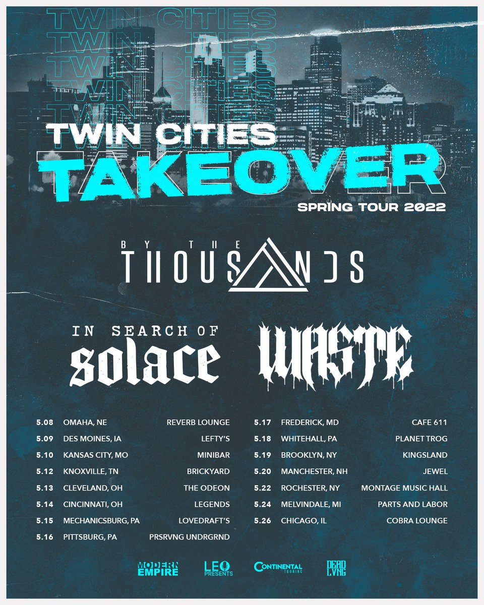 🚨 Tour Announcement 🚨

This May we will be hitting the road with our hometown homies <a href="/BytheThousands/">By the Thousands</a>, and <a href="/ISOSband_/">In Search Of Solace</a>. East Coast. We're coming for ya 💀

Available Ticket links in comments