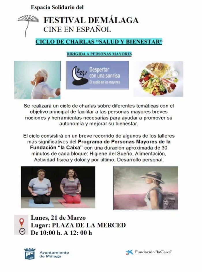RocioVeraGar's tweet photo. 🎥El Programa de Personas Mayores de la Fundación “la Caixa” estará en el espacio solidario en el marco del *Festival de Cine de Málaga*  con una muestra de los programas del área de 𝒮𝒶𝓁𝓊𝒹 𝓎 ℬ𝒾𝑒𝓃𝑒𝓈𝓉𝒶𝓇.
#PersonasMayores
Te apetece participar mientras lo conoces??
⬇️ https://t.co/kOogEK12Di