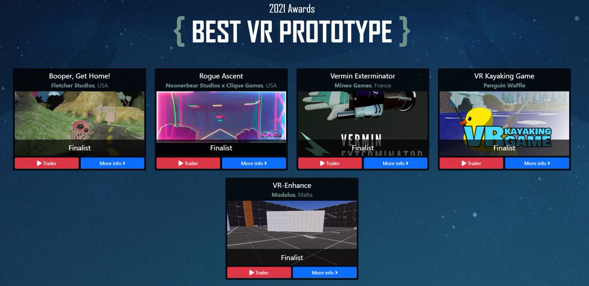 TheGDWC's tweet photo. Which one of these #VRPrototypes will be the Winner!? 🥽
Join at https://t.co/ay6yaf3CCX at 18:00/6:00pm Finnish Time (UTC+2) to Find Out!
BOOPER, GET HOME! @ThomasKildren
ROGUE ASCENT @RogueVr
VERMIN EXTERMINATOR @MineoGames
VR-ENHANCE by Modulus
VR KAYAKING GAME @Max_PW
#vr https://t.co/PbYbjkJ7nv