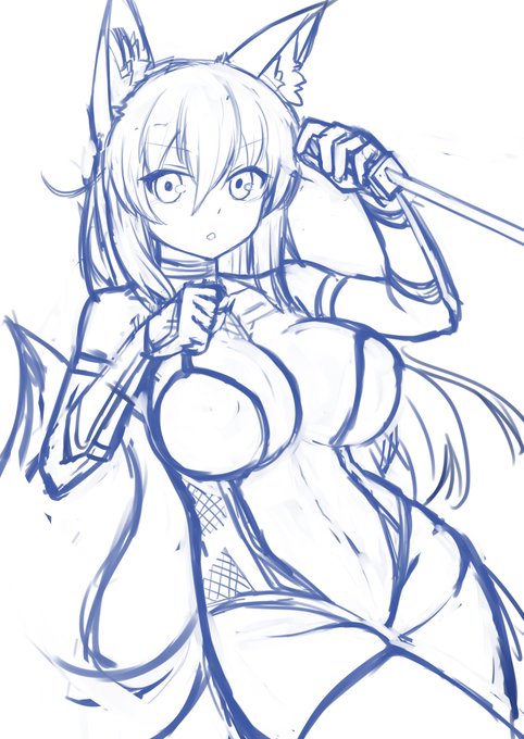 大ラフの時はキャラのメインカラーで描く 