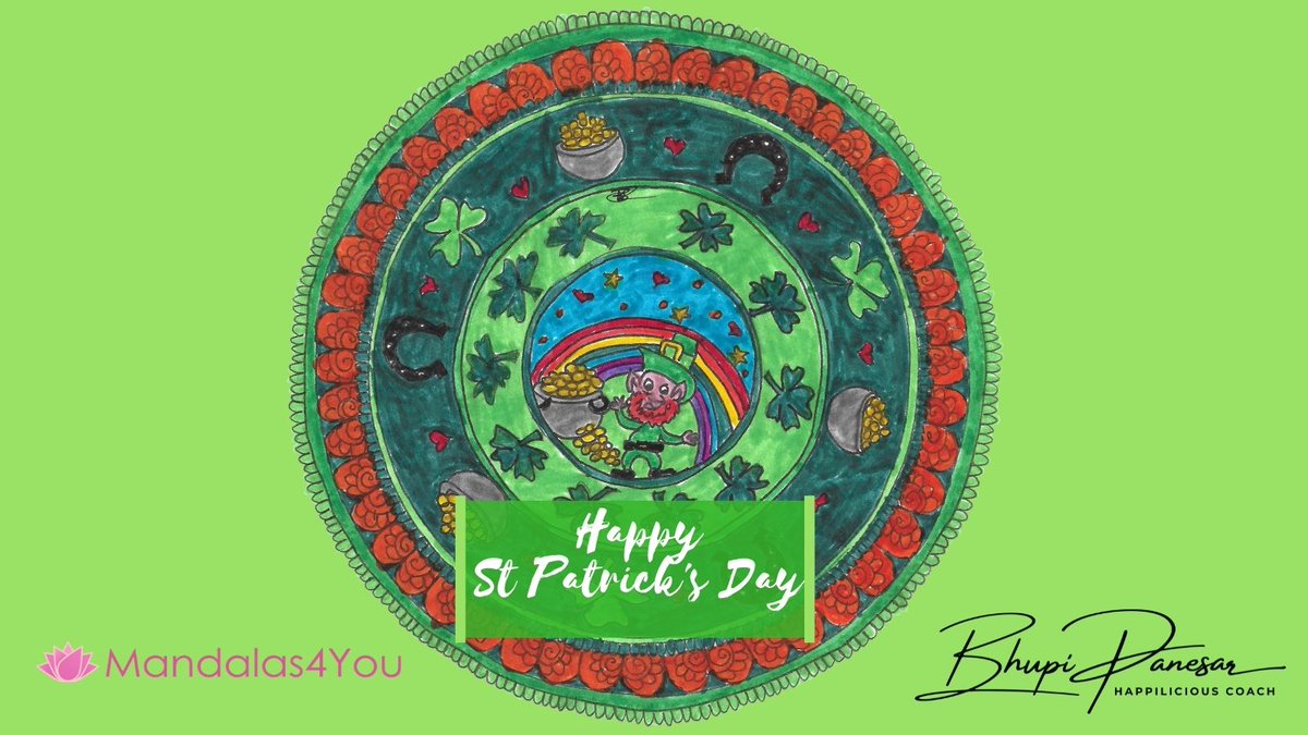 Henna4You's tweet photo. St Patrick's Day or the Feast of Saint Patrick is a cultural and religious celebration to commemorate the arrival of Christianity in Ireland. Celebrated with food and drink !

Please drink responsibly!

#StPatricksDay #leprechauns #sodabread #celebration #mandala #entrepreneur https://t.co/UfLg3HeQ0n