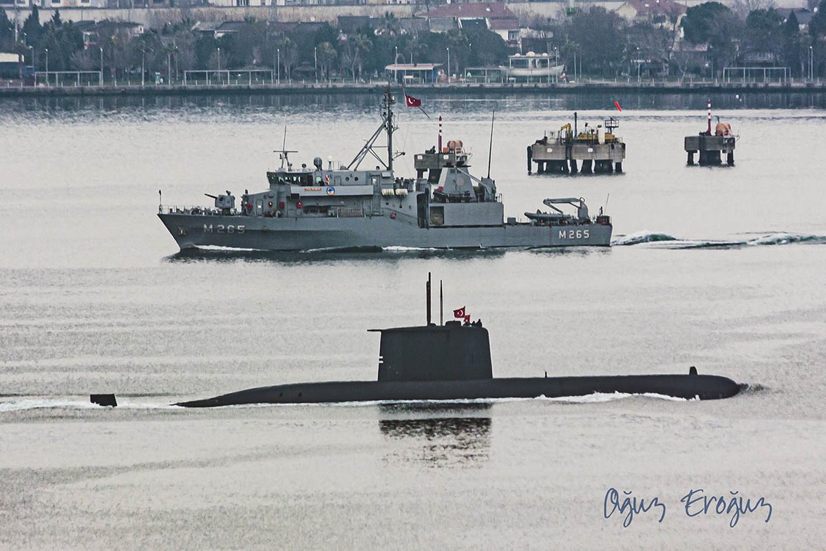 OguzEroguz1's tweet image. #TurkishNavy's #Type209-1400 #PrevezeClass #submarine and #AydınClass #minehunter #TCGAlanya #M265