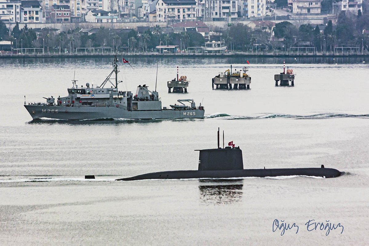 OguzEroguz1's tweet image. #TurkishNavy's #Type209-1400 #PrevezeClass #submarine and #AydınClass #minehunter #TCGAlanya #M265