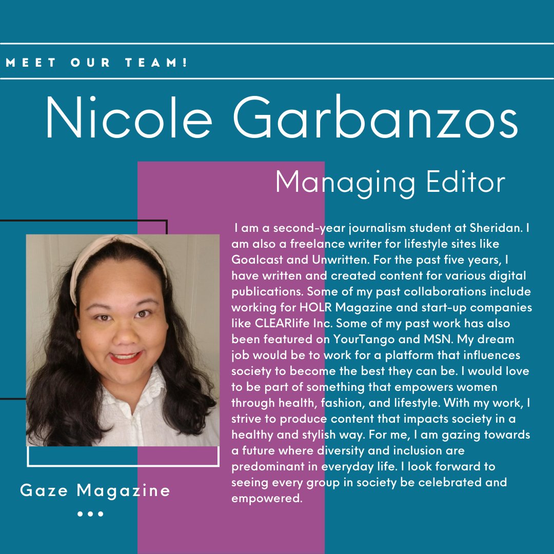 GZEmagazine's tweet photo. MEET OUR TEAM - Nicole Garbanzos (Managing Editor) https://t.co/Gf0hQiYc20