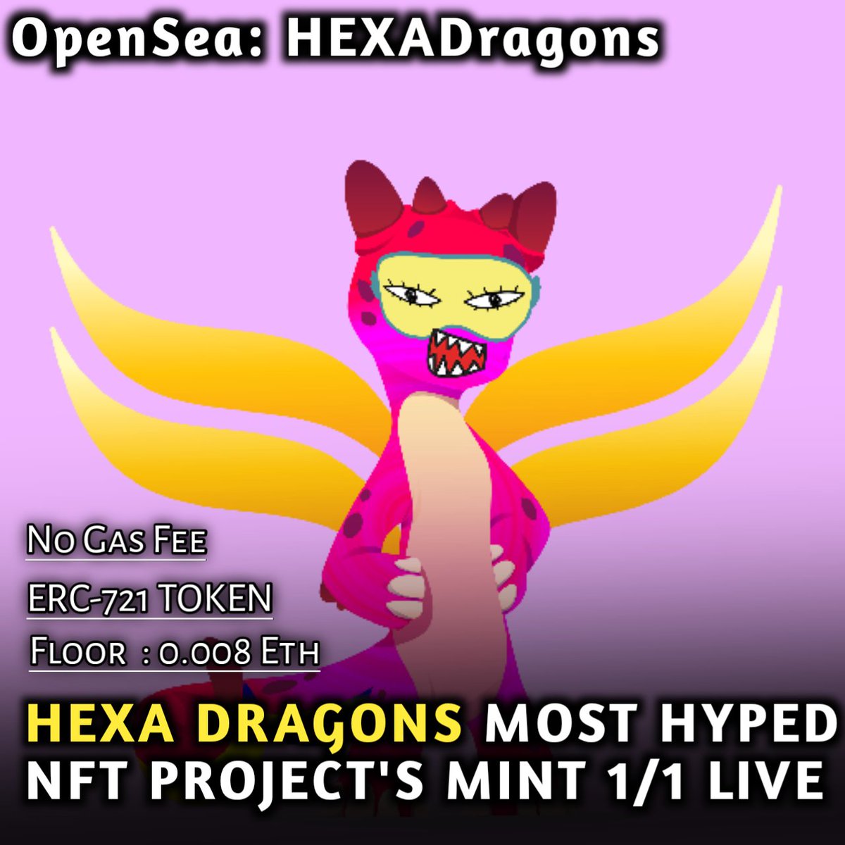 GIVE AWAY OF HEXA DRAGONS NFT .. 
1.  LIKE AND RT 
2. PASTE YOUR WALLET ADDRESS 
3. FOLLOW US.. 
#Airdrop #NFTs #NFTGiveaways #NFTGiveaway #NFTCommmunity #NFLFreeAgency #nonfungible #BAYC