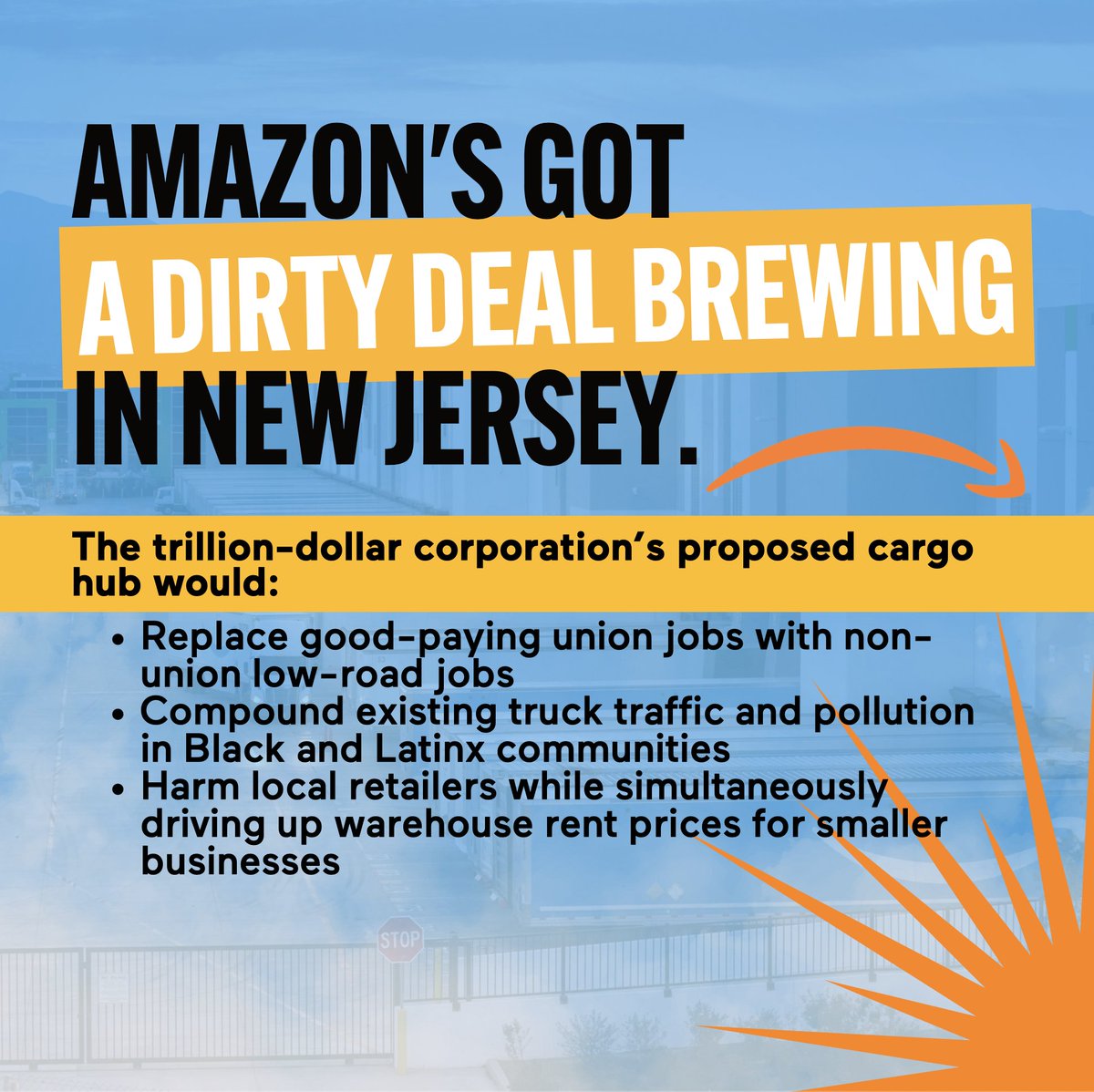 Community Leaders, Amazon Workers, Environmentalists, Labor Groups, Small Business Owners were shut out of talks between @Amazon and @PANYNJ, deciding the fate of a massive Amazon air cargo mega hub in Newark. In secret. #NoSecretHub