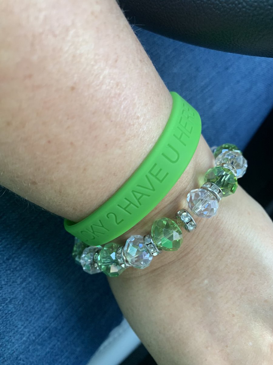 Geisler Goes Green for Mental Health!  Every student received a bracelet saying “Lucky 2 Have You” and “Strength of the Pack” 💚🍀. We even had a special visitor Welcoming our Students and Staff! <a href="/dog_champion/">Champ- MHG Therapy Dog</a> <a href="/WalledLkSchools/">Walled Lake Schools</a> <a href="/geislerwolfpack/">James R. Geisler Middle School</a> #wlcsd #MentalHealthAwareness