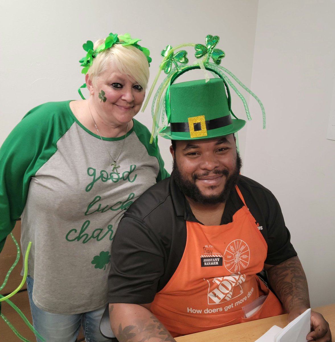 That Home Depot Guy (@hdkesnel) on Twitter photo 4112's OASM Ray and Scheduler KathieJo showing their St.Patrick's Day spirit!
<a href="/MattWichner/">Matt Wichner</a> , <a href="/MaryLuke/">maryluke</a>, <a href="/jonbaumann304/">Jon Baumann</a>
#StPatricksDay
#KissMeImIrish 4112's OASM Ray and Scheduler KathieJo showing their St.Patrick's Day spirit!
<a href="/MattWichner/">Matt Wichner</a> , <a href="/MaryLuke/">maryluke</a>, <a href="/jonbaumann304/">Jon Baumann</a>
#StPatricksDay
#KissMeImIrish