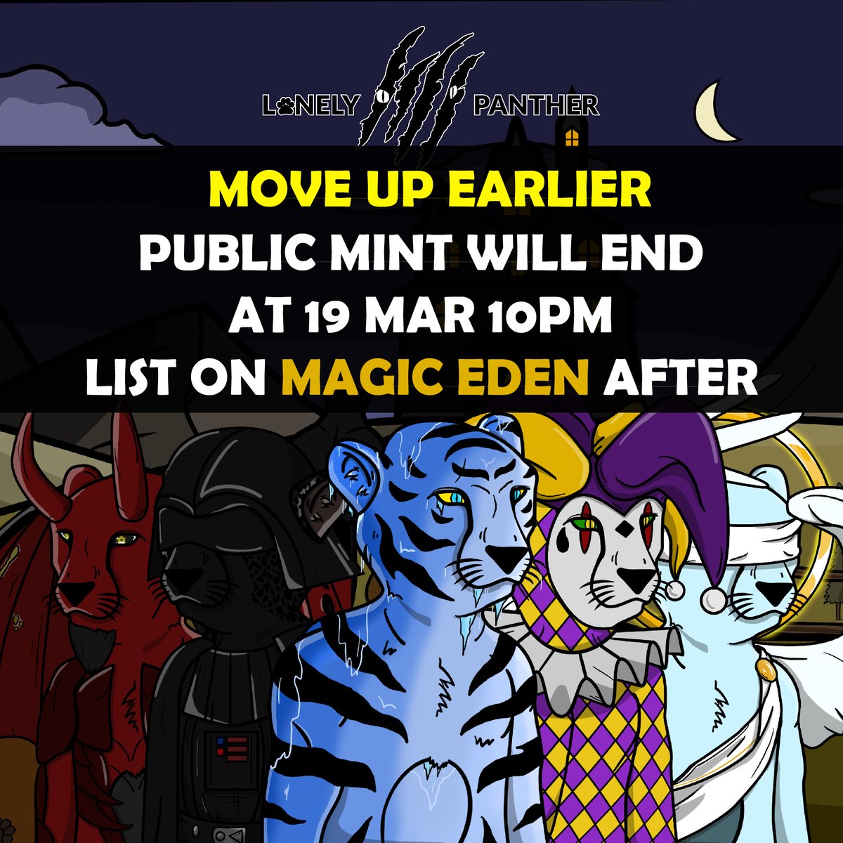 Let's move up!
Can't wait to list on Magic Eden soon: P!
Deadline of mint site: 19MAR 10PM

#nfts #nft #nftart #nftcommunity #nftcollector #nftartist #cryptoart #digitalart #art #crypto #nftdrops #nftdrop