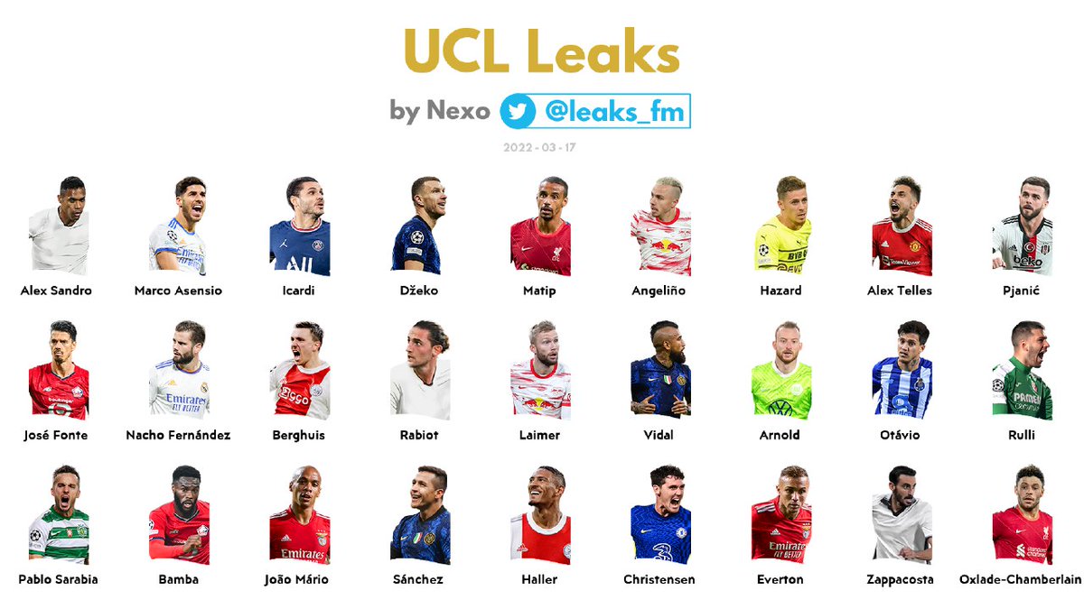 nexofcm's tweet photo. Heyy @artemii4fifa, you smh forgot players. It's 127, not 125 😉
Here are all FIFA Mobile UCL Leaks https://t.co/OOlvMDvxIa