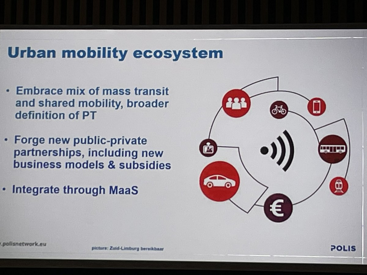 zpucikova's tweet photo. Urban #mobility ecosystem must embrace mix of mass #transit and #sharedmobility to take people away from private cars @Cluys @POLISnetwork #AutonomyParis https://t.co/dExnAwn4La