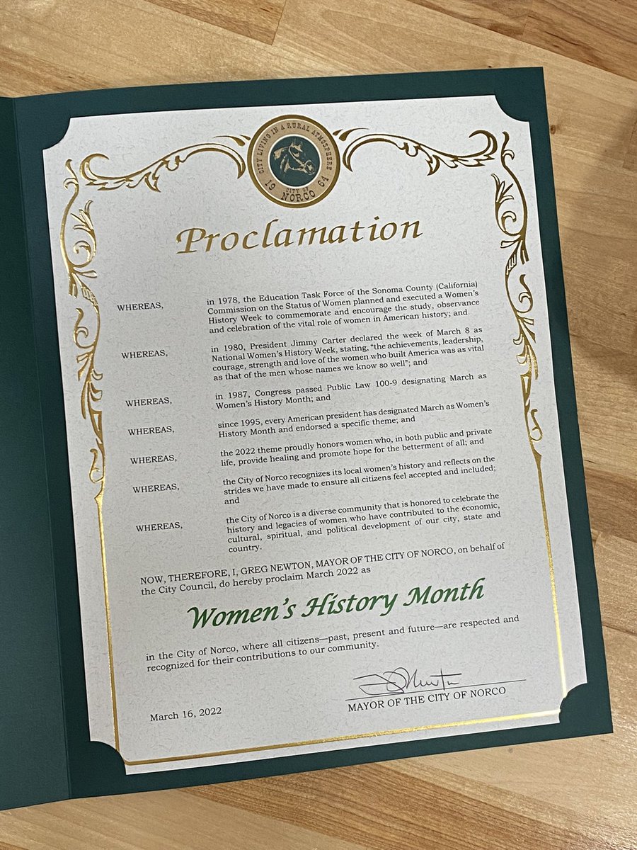 I’m truly honored to be recognized at the Norco City Council meeting for the Women’s History Month Proclamation! 👏👸👠👑🙎‍♀️👩‍💼 <a href="/CityofNorco/">City of Norco | Horsetown USA®</a> #WomensHistoryMonth