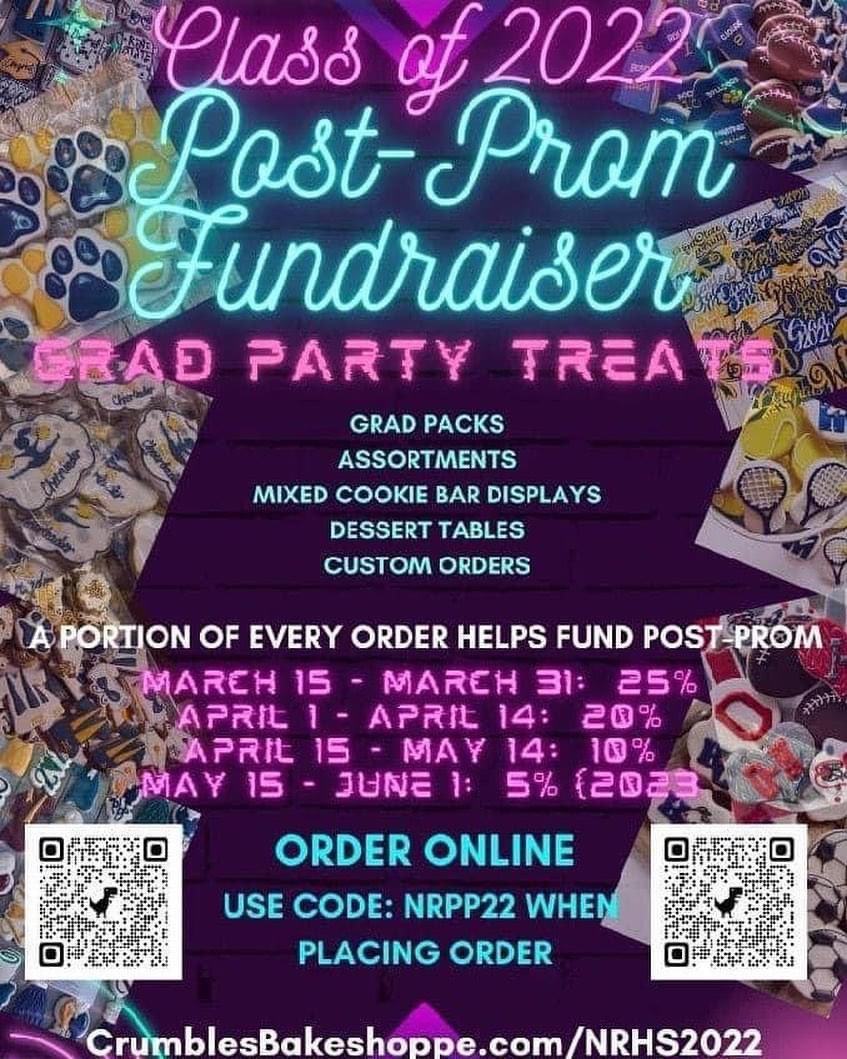 RPCNRHS's tweet photo. Here is a new fundraiser for after prom!! Please pass onto your friends and family!! These cookies are amazing! @nrhsyb
@NRCSRangers
@NRHS2022
@NRHSRangers https://t.co/8KdNqugdyI