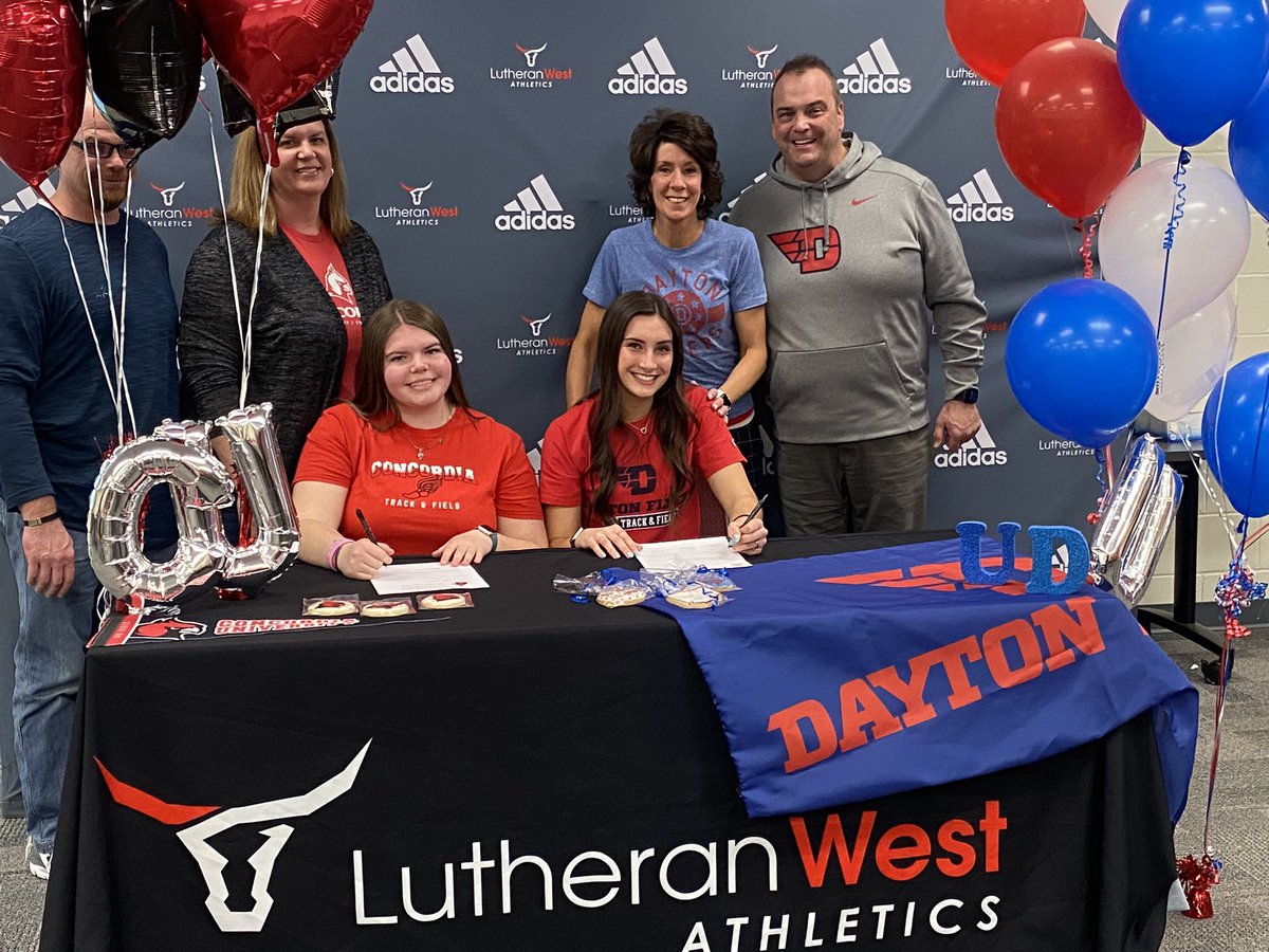 We so enjoyed signing day with <a href="/_morganjenk/">Morgan Jenkins</a> and <a href="/evelynalbers/">evelynalbers</a> surrounded by friends, family and the whole <a href="/LW_Athletics/">Lutheran West Athletics</a> community. We are all in this together. <a href="/CUAATFXC/">CUAA XC/TF</a> and <a href="/UDWomensTF_XC/">Dayton Women's XCTF</a> are getting 2 great ones!