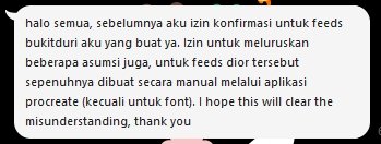 bichenese's tweet image. halo semua, sebelumnya aku izin konfirmasi untuk feeds bukitduri yaa, jadi itu teman aku yang buat, ini akunnya @amaryllidinaee