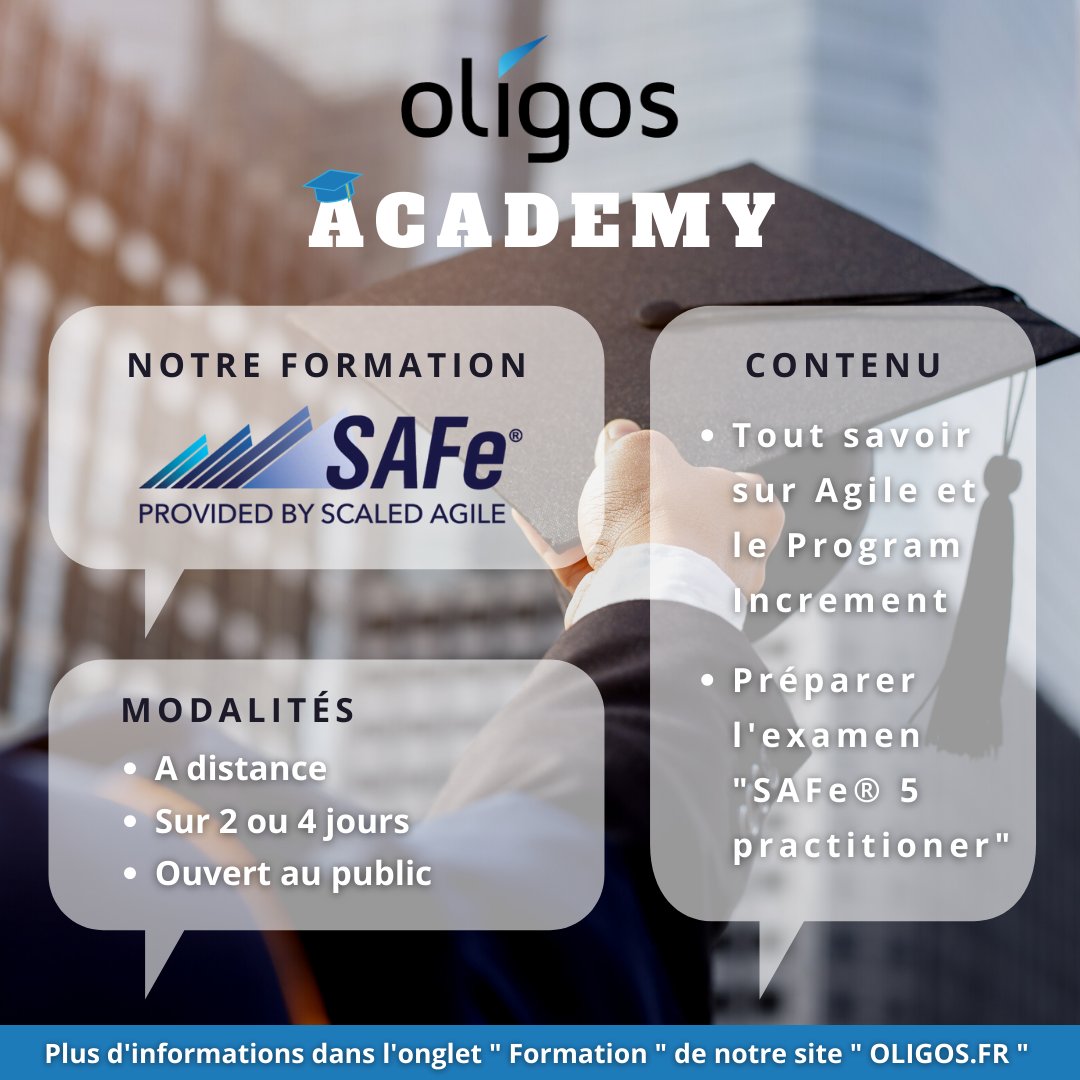 OLIGOSsas's tweet photo. La OLIGOS Academy vous propose sa formation SAFe® !

Apprenez tout sur Agile et le Program Increment, préparez vous à l’examen « SAFe® 5 Practitioner ».

Plus d'informations dans l’onglet « Formation » de notre site web « https://t.co/m19LaMGZ5x ».

#Oligos #Formation #Pega #Safe https://t.co/99lz3ljM2Q