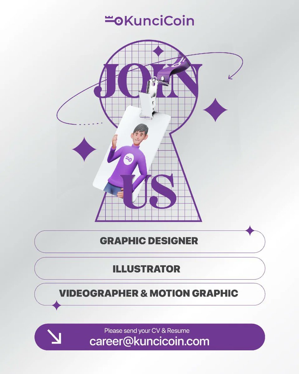 Are you ready to join our team?
Build and develop the KunciCoin Ecosystem. Get ready right now. 

Submit your best cv here career@kuncicoin.com