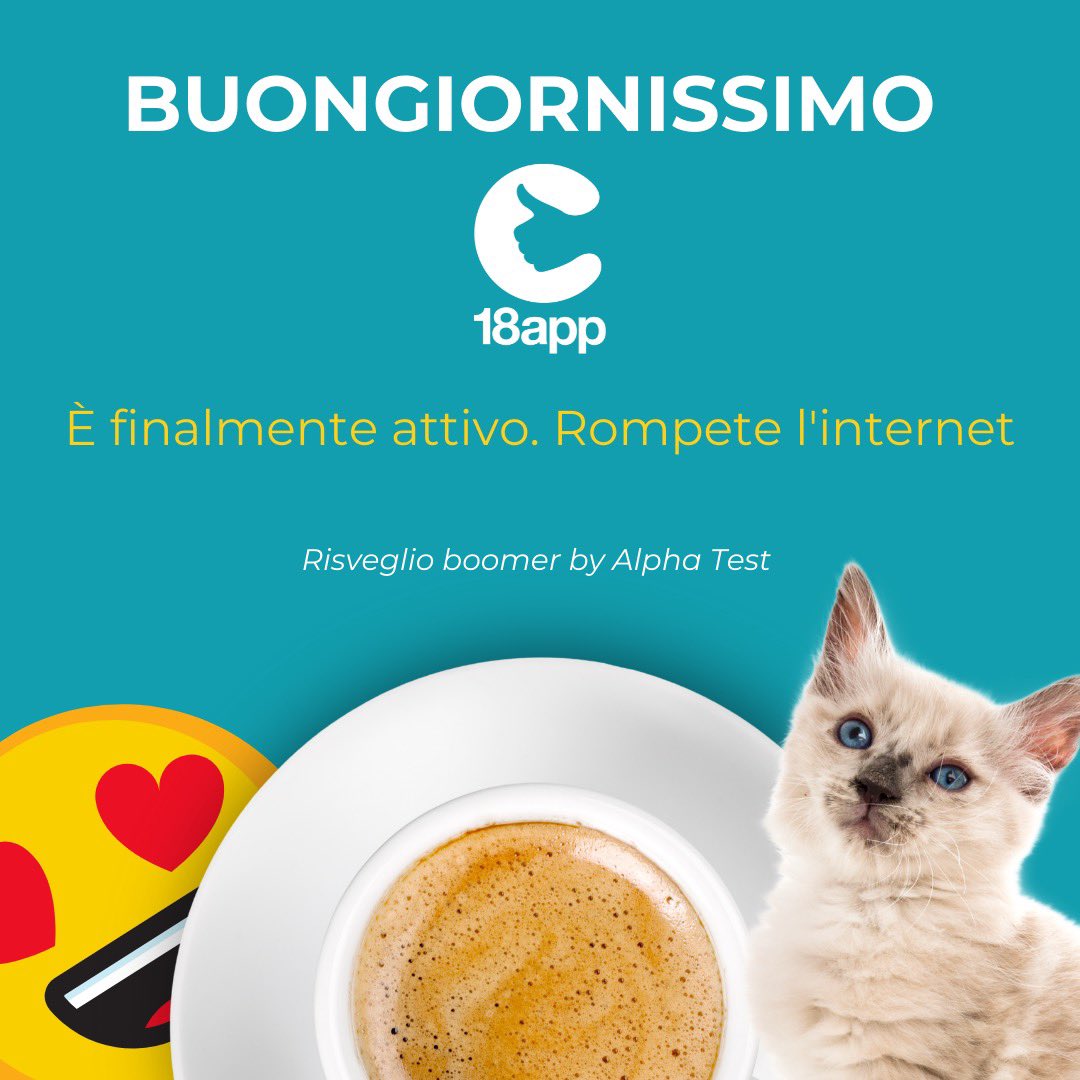 alpha_test's tweet image. Noi siamo l’utente 18 442.
Voi? 
#18app #mic #ministerodellacultura #bonuscultura