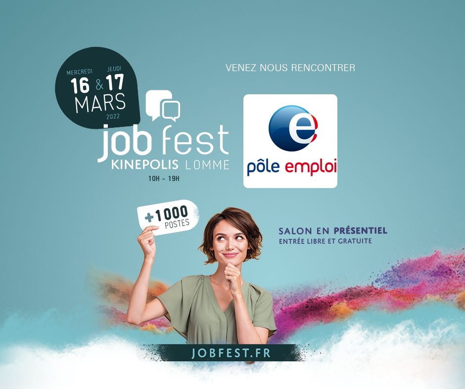 #TousMobilises #AvecPoleEmploiLomme: Dernière ligne droite pour saisir les opportunités d'emploi et de formation proposées par le Jobfest, au Kinépolis de Lomme, ce jeudi 17 mars!    🏃‍♀️🏃🏃‍♂️
