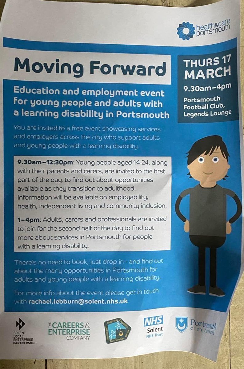Do you care for someone aged 14 -24 with additional learning needs?  Pop down TODAY at <a href="/Pompey/">Portsmouth FC</a> and hear about all the wonderful opportunities available in our City, we look forward to meeting you <a href="/portsmouthnews/">The News, Portsmouth</a> #bethechange #seethechange #inclusionmatters