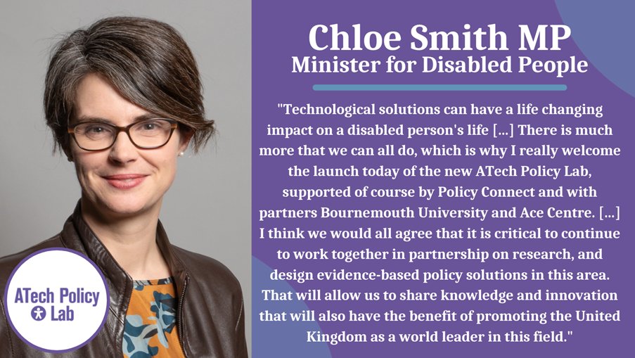 ATechPolicyLab's tweet photo. Minister for #Disabled People @NorwichChloe, delivered a keynote at the launch.
She welcomed the #ATechPolicyLab, drawing attention to the life-changing impact of #AssistiveTechnology and the need for more to be done.
Check out the latest news here:
https://t.co/otZZUvpFiM https://t.co/N7G3bddQRt