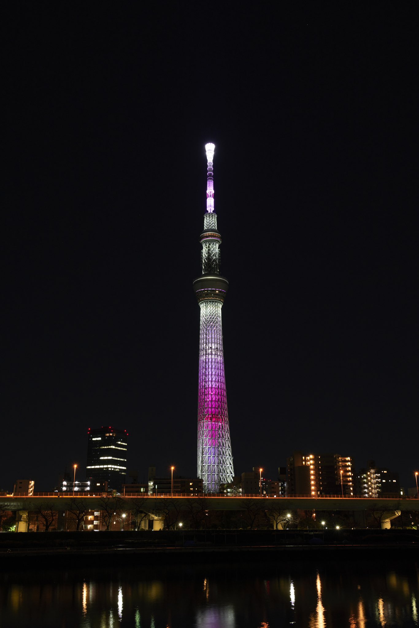 スカイツリー Tokyo Skytree 春の特別ライティング 3 1 火 4 10 日 までの間 桜をイメージした特別ライティング 舞 を 点灯 桜の花びらが舞う美しさを表現し 東京スカイツリーがピンク色の濃淡で彩られ 白色の交点照明が桜の花びらのよう