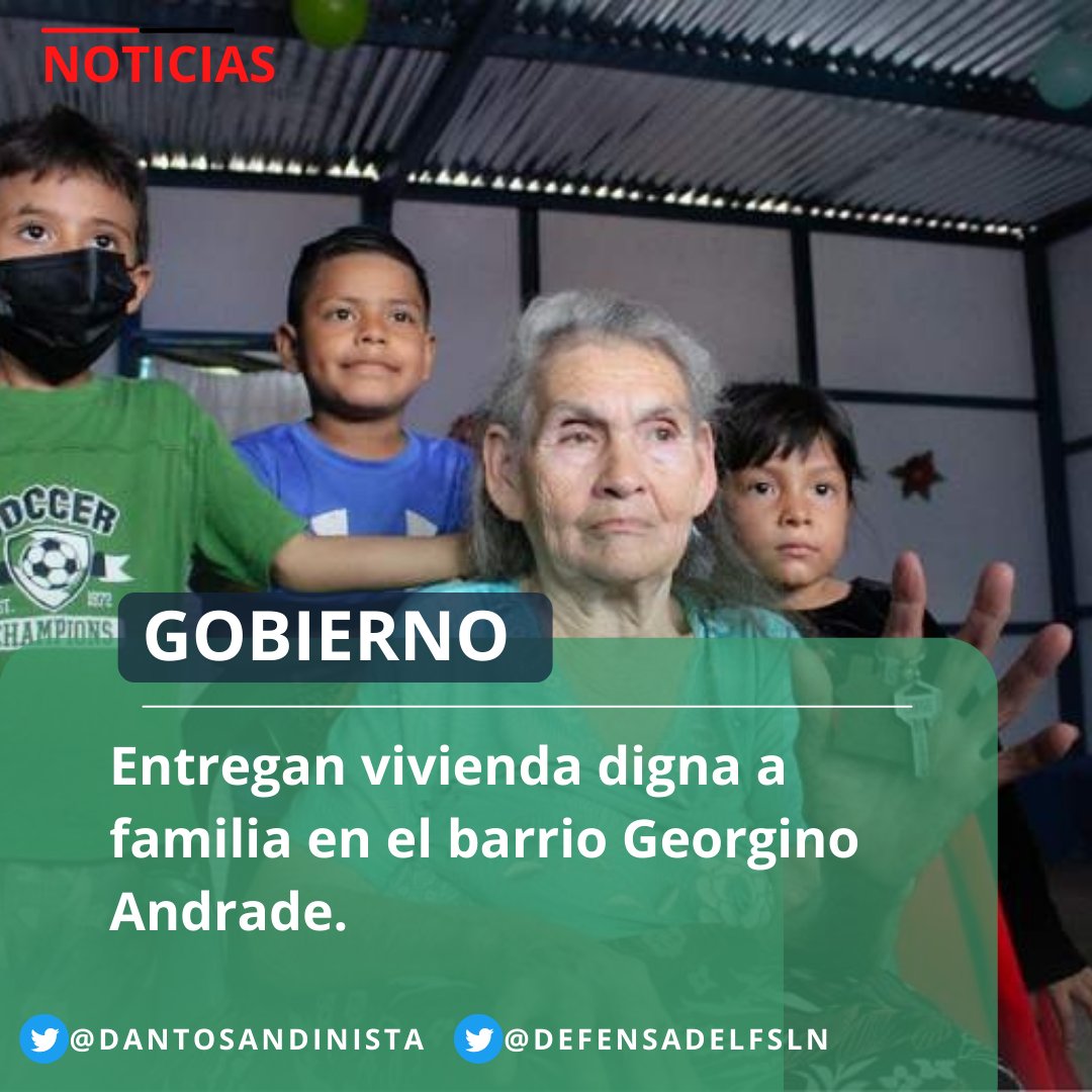 Gobierno de #Nicaragua entrega vivienda digna a familia del barrio Georgino Andrade.