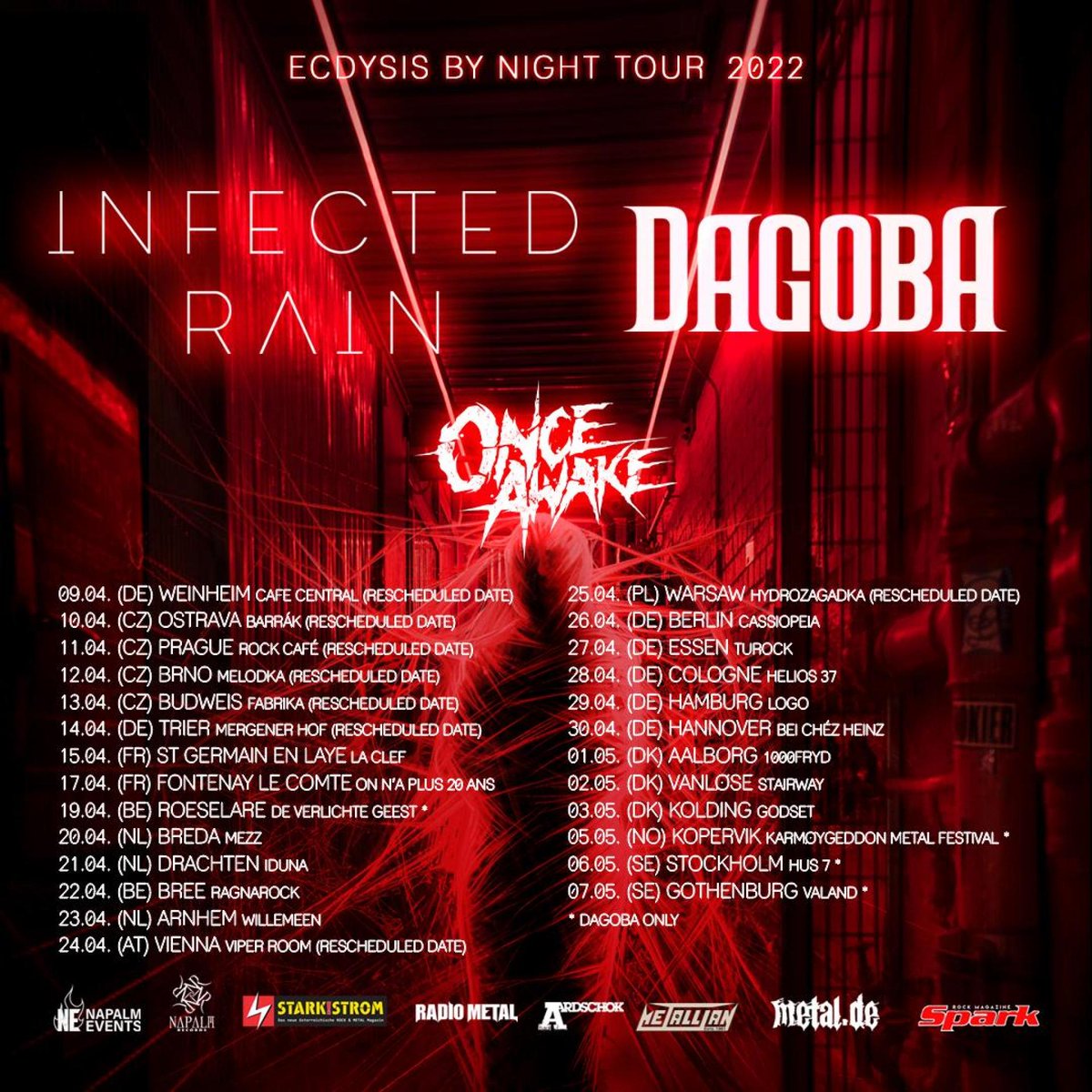 DAGOBA1's tweet photo. We are slowly getting ready for the Ecdysis By Night tour with @InfectedRain and @onceawakebergen...⏳
In which city are you coming to see us? 🙋🏻♂️
#Dagoba #Live #InfectedRain #OnceAwake #Ecdysis #ByNight #EuropeanTour https://t.co/2XxljmLlDJ