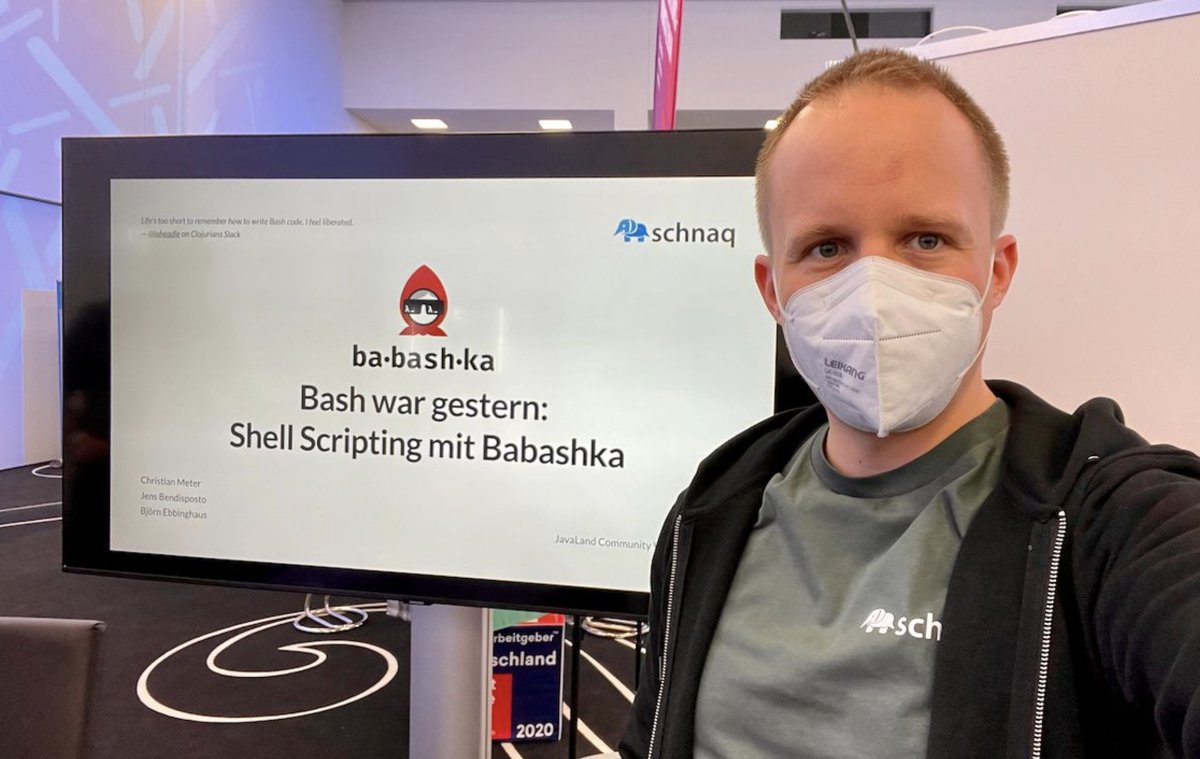Bash war gestern. Haha awesome, <a href="/cmeter_/">Christian</a> 

#babaskha #clojure