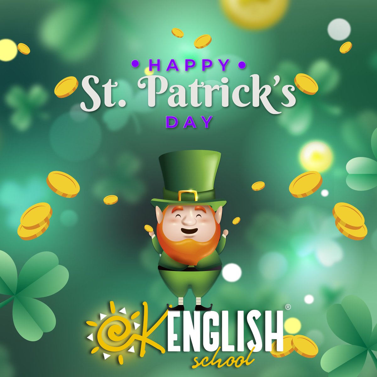 okenglishschool's tweet photo. Don´t search for a four-leaf clover. 
Good luck is shinning right above you.
All you got to do, is believe.
Happy St. Patrick´s Day !   🍀🍀

#HappyStPatricksDay, #englishiscool, #okenglishschool https://t.co/2h1tVsb8hT