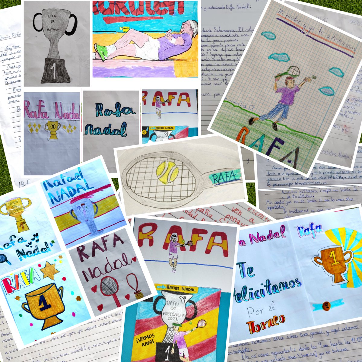 rnadalacademy's tweet photo. En el cole @CalasanzSA nos han dado permiso para enseñaros estas cartas y dibujos que los alumnos han enviado a @RafaelNadal 😍 ¡Muchas gracias chicos! 😊 https://t.co/AmCsj1pW3B