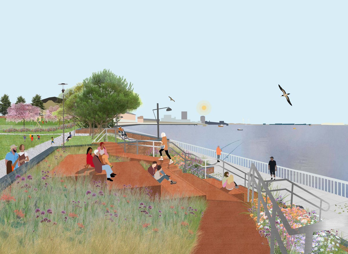 Planning permission has been granted for proposed improvements to Erith Riverside Gardens. With the aim of reconnecting visitors to the Thames, the project has been co-designed with the local community. Developed with @GroundworkLON for @LBofBexley. Works begin summer 2022!