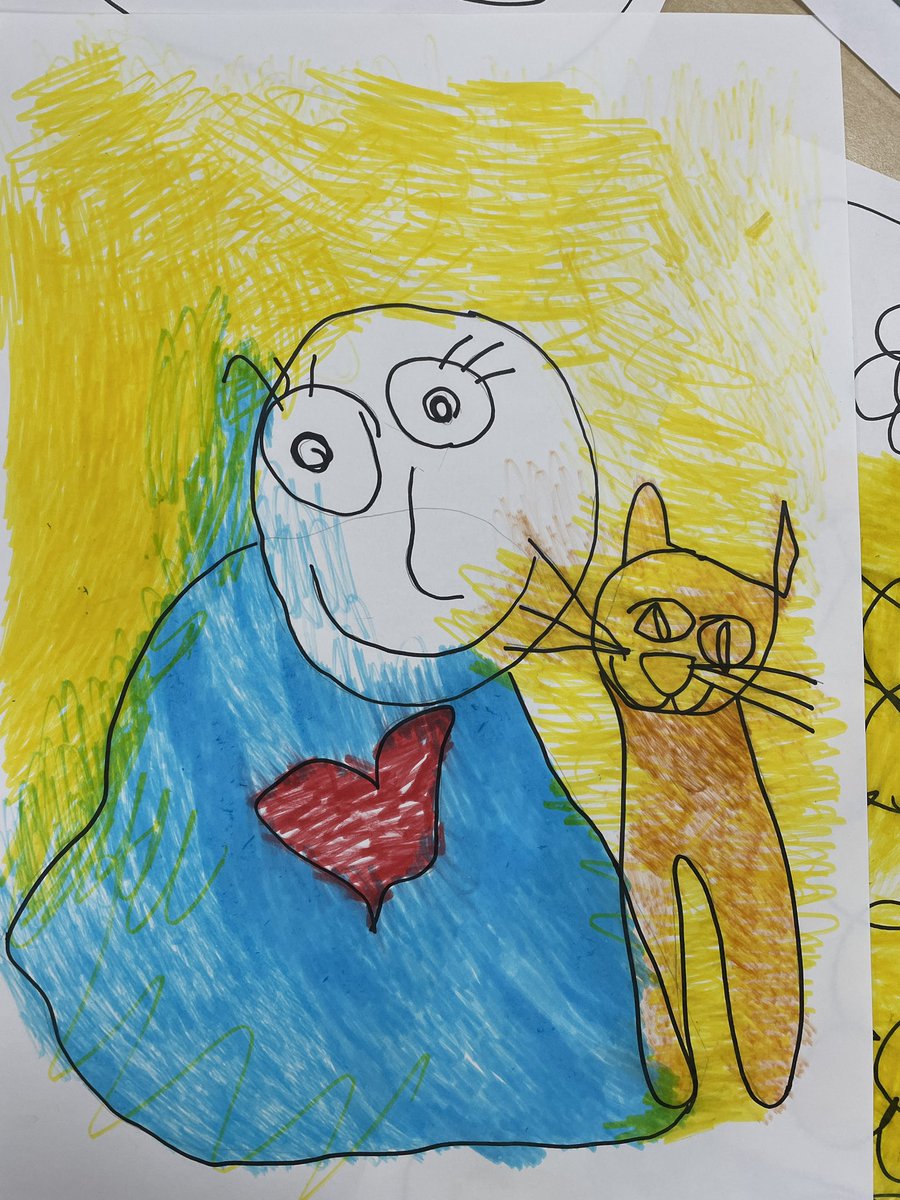 Today is St Gertrude’s day.
Patron saint of cats. 
And therefore the ideal theme for Blue group’s our art session! 😁🐈